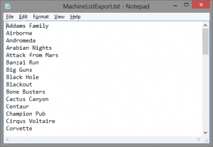 Example Machine / Event text file contents